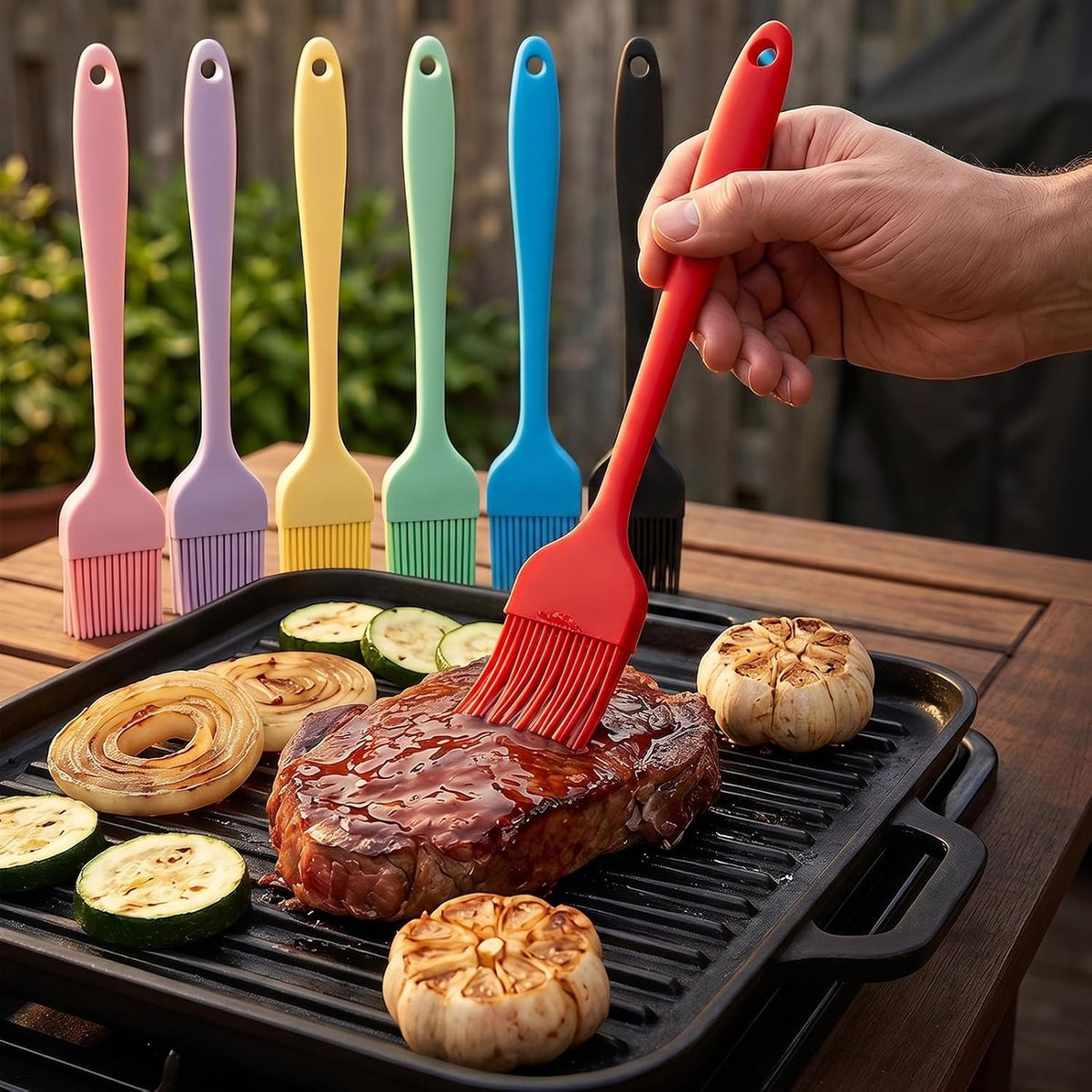 Silicone Basting Brush 7Pcs, Pastry Brush 7-Color, 600℉ Heat