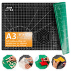 ArtAt Self Healing Cutting Mat: 12inch x 18inch Double Sided 5-Ply Fabric Cutting Mat for Sewing, Quilting & Arts & Crafts - Gridded Rotary Cutting Board Mat in Green/Black.