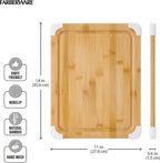 Farberware Nonslip Bamboo Cutting Board with Juice Groove, 11x14 Inch, White
