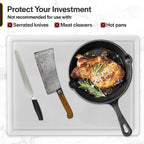 Thirteen Chefs 18x12 White Cutting Board with Groove, 1/2" Thick Plastic