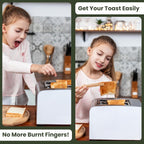 Toaster Tongs With Magnet | Kitchen Utensils For Cooking and Holding Toast Bacon Muffin Bagel Bread | 8 Inch Long Natural Non Toxic Bamboo