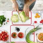 Glass Cutting Board,Tempered Glass Cutting Board for Kitchen Counter,Chopping Board with Non-Slip Edges,Hanging Hole,Scratch Resistant,Heat Resistant,15x10 & 12x8 2PCS
