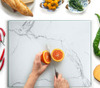 Kitchenville Glass Cutting Board 16"x12": Tempered Glass Kitchen Counter Protector - Durable- Scratch-Resistant, Heat-Proof - Clear Design