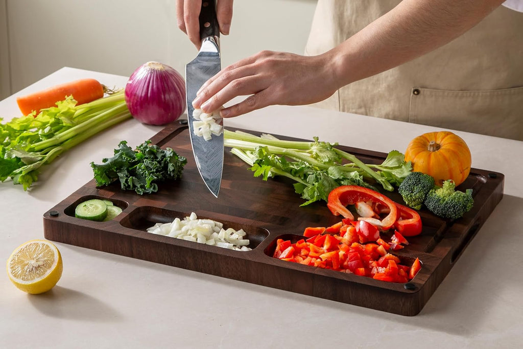 THETCHRY Walnut Cutting Boards for Kitchen Solid Wood End Grain 17"×13"×1"