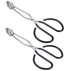 MSY BIGSUNNY Scissor Tongs Heavy Duty Cooking Tongs with Soft Handles (Stainless Steel, blue 10")
