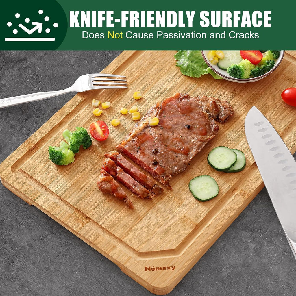 Homaxy Extra Large Organic Bamboo Cutting Boards for Kitchen, 17.5"x12"