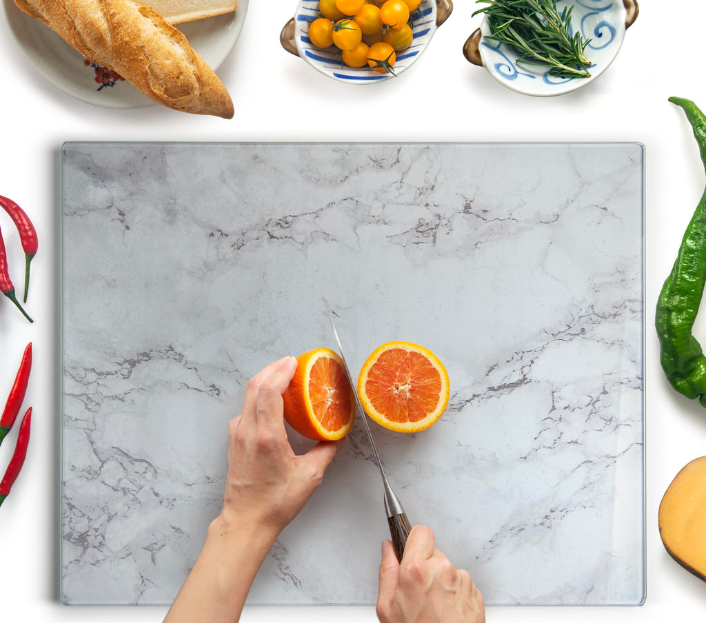 Kitchenville Glass Cutting Board 16"x12": Tempered Glass Kitchen Counter Protector - Durable- Scratch-Resistant, Heat-Proof - Clear Design