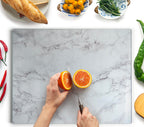 Kitchenville Glass Cutting Board 16"x12": Tempered Glass Kitchen Counter Protector - Durable- Scratch-Resistant, Heat-Proof - Clear Design