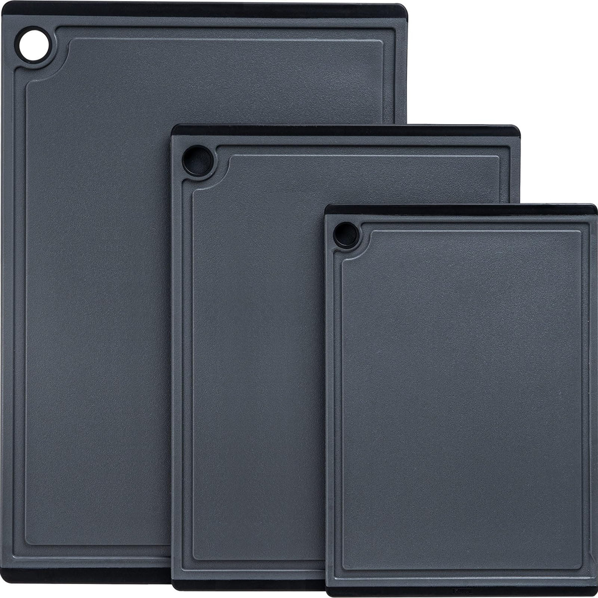 Plastic Cutting Boards for Kitchen, 3-Piece Large Cutting Board Set Dishwasher Safe Chopping Boards with Non-slip Feet and Juice Grooves, Kikcoin