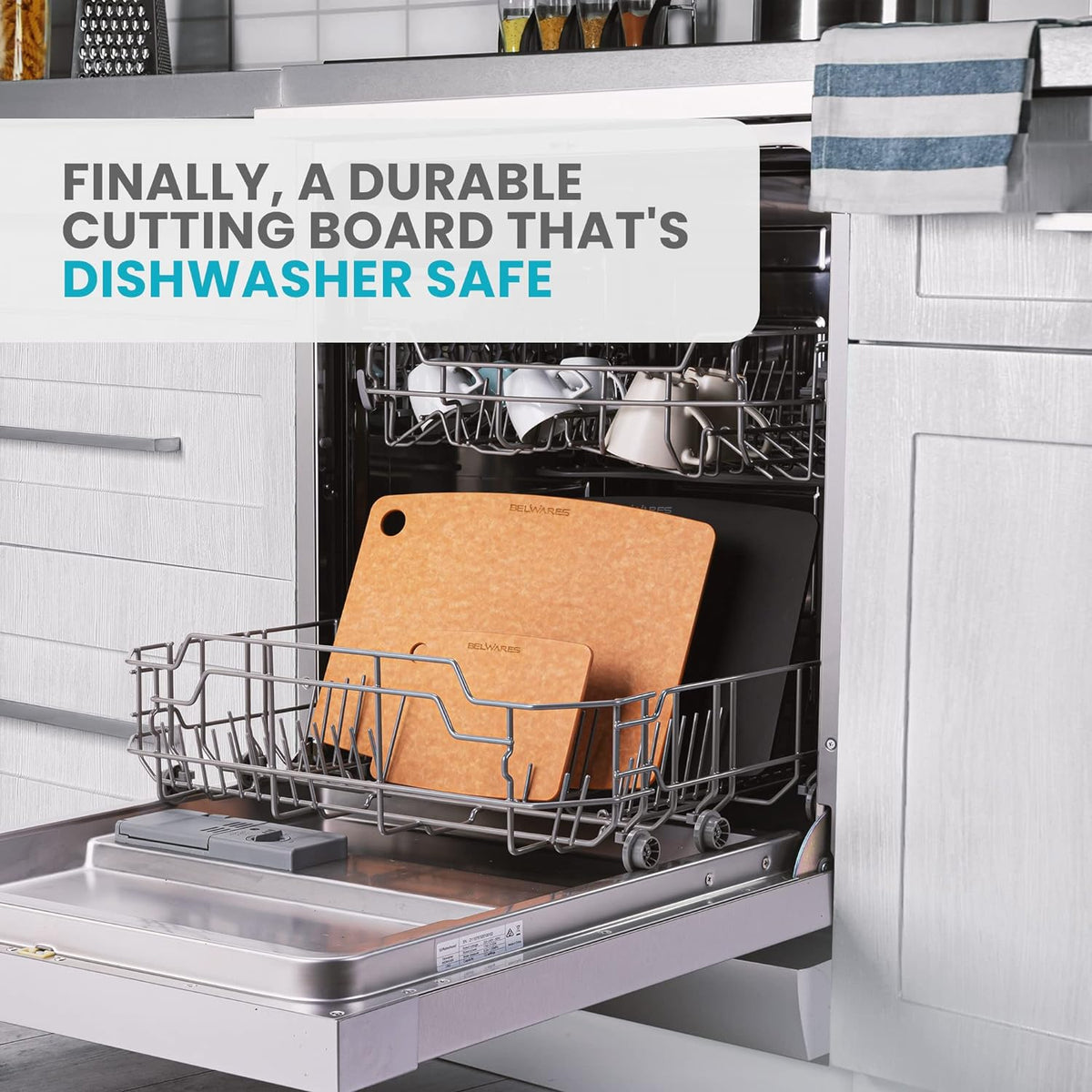 Belwares Composite Wood Cutting Board for Kitchen, Large 14.5 x 11.3 Inch