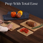 Pre-Oiled, Non Toxic 3-Piece Bamboo Cutting Board Set of 3, Pre-Oiled