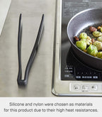 Yamazaki Home Silicone Kitchen Tongs, Silicone, No Assembly Req., Black