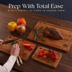 Pre-Oiled, Non Toxic 3-Piece Carbonized Bamboo Cutting Board Set