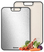 Non Toxic Titanium Cutting Board for Kitchen, Food Grade Titanium Cutting Boards 2 in 1 Double Sides, Non Slip Cutting Mat 15" x 10"