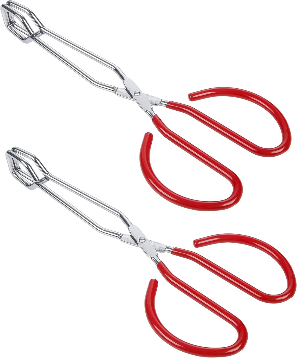 MSY BIGSUNNY Scissor Tongs Heavy Duty Cooking Tongs with Soft Handles (Stainless Steel, blue 10")
