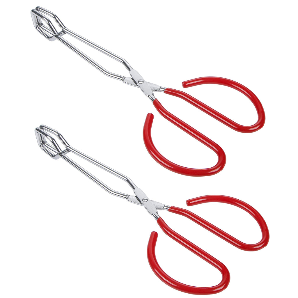 MSY BIGSUNNY Scissor Tongs Heavy Duty Cooking Tongs with Soft Handles (Stainless Steel, blue 10")