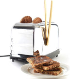 Norpro 1982 8" Bamboo 8" Toaster Tongs with Magnet, One Size