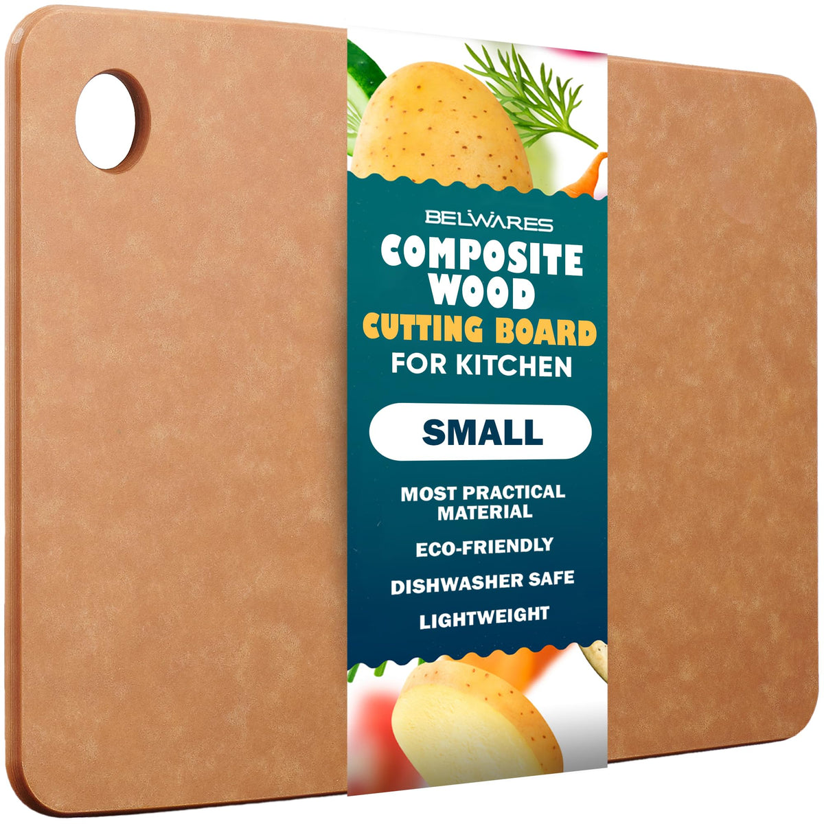 Belwares Composite Wood Cutting Board for Kitchen, Large 14.5 x 11.3 Inch