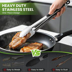 Grill Tongs, 17 Inch Extra Long Stainless Steel BBQ Tongs (17", 1PC)