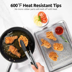 U-Taste Kitchen Tong for Cooking, 600ºF Heat-Resistant Silicone, 2Pcs/Black