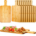 Nuenen 10 Pcs Wood Cutting Board with Handle 15.7 x 7.8 Inch Acacia Wooden Serving Kitchen Chopping Boards for Pizza, Bread, Cheese, Charcuterie, Fruit, Vegetables(Acacia)