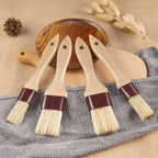 Pastry Brushes for Baking Basting Brush with Boar Bristles and Beech Hardwood Handles Culinary Oil Brush for Barbecue Butter Grill BBQ Sauce Baster Marinade Kitchen Food Cooking Brushes (1/1.5")