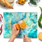 Kitchenville Glass Cutting Board 16"x12": Tempered Glass Kitchen Counter Protector - Durable- Scratch-Resistant, Heat-Proof - Clear Design