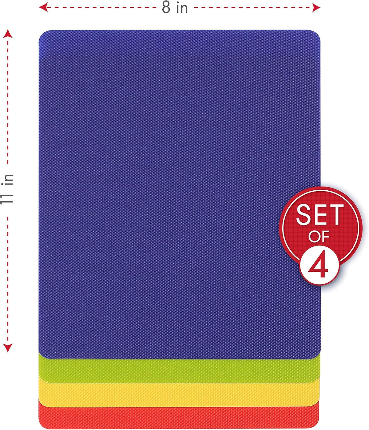 Dexas Heavy Duty Grippmat Flexible Cutting Board Set of Four 8 x 11 inches