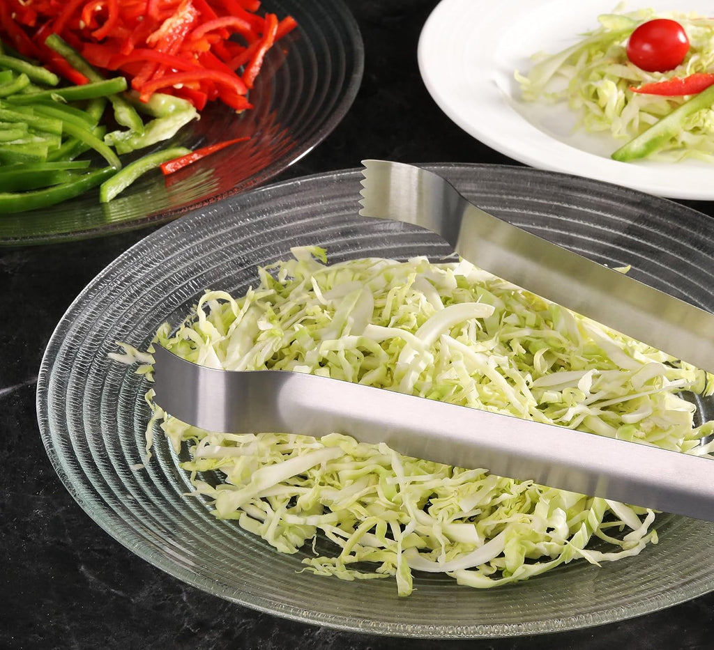 New Star Foodservice Restaurant-Grade Pom Tong, Stainless Steel, 6.5 Inch, Set of 6, Silver