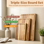 EDELHAUS Acacia Wood Cutting Boards for Kitchen Set of 3, Juice Groove